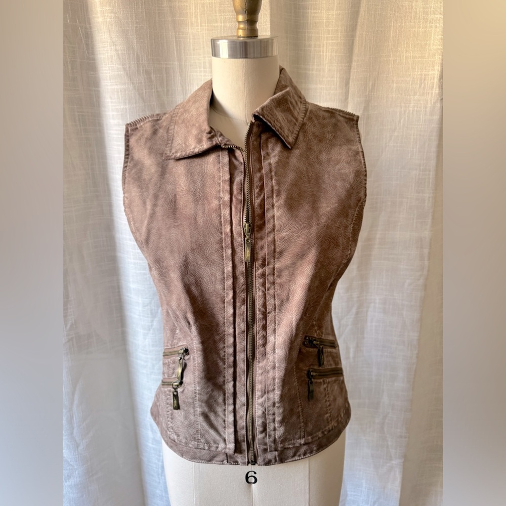 MONTANA CO FAUX LEATHER VEST